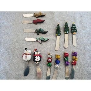 Lot of 13 Vintage SPREADERS LOT Butter/ Cheese Knives BOSTON WAREHOUSE Holiday